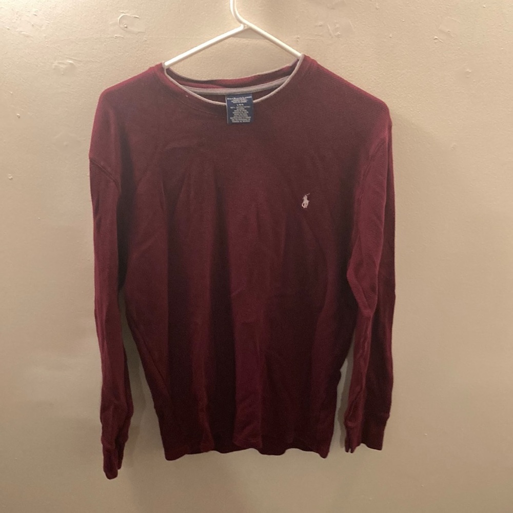 Polo Sleep Shirt Maroon.  Lg